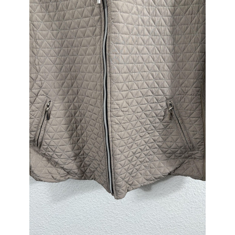 SAISKA Jacket Womens‎ XL Beige Quilted Full Zip Outdoor Lined Polyester Coat - Picture 4 of 9
